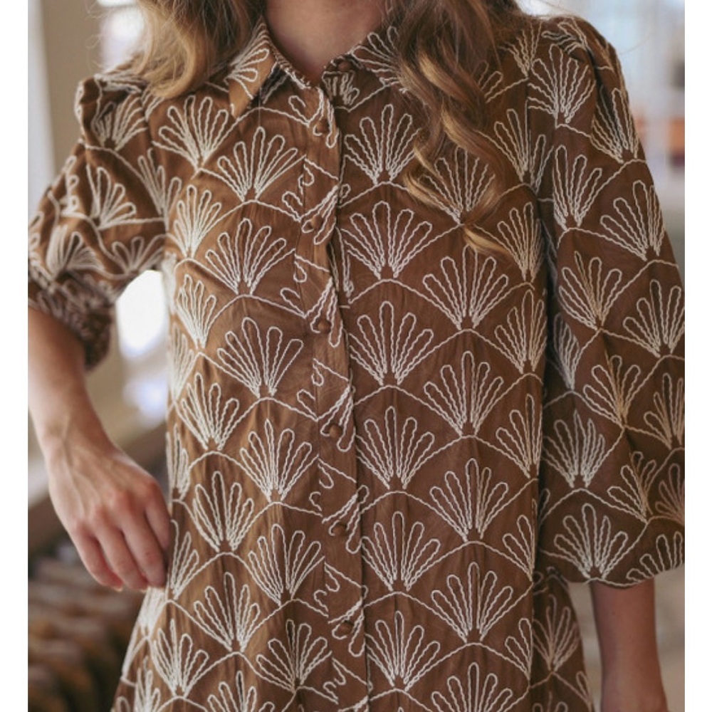 Dainty Jewells Windsor Walk Embroidered Slightly Oversized Maxi Dress Pockets-S - Picture 15 of 16